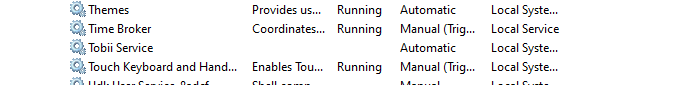Tobii Service running