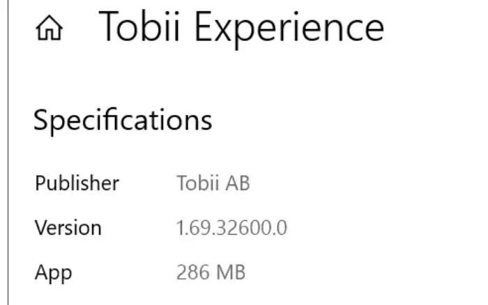 Tobii Experience App